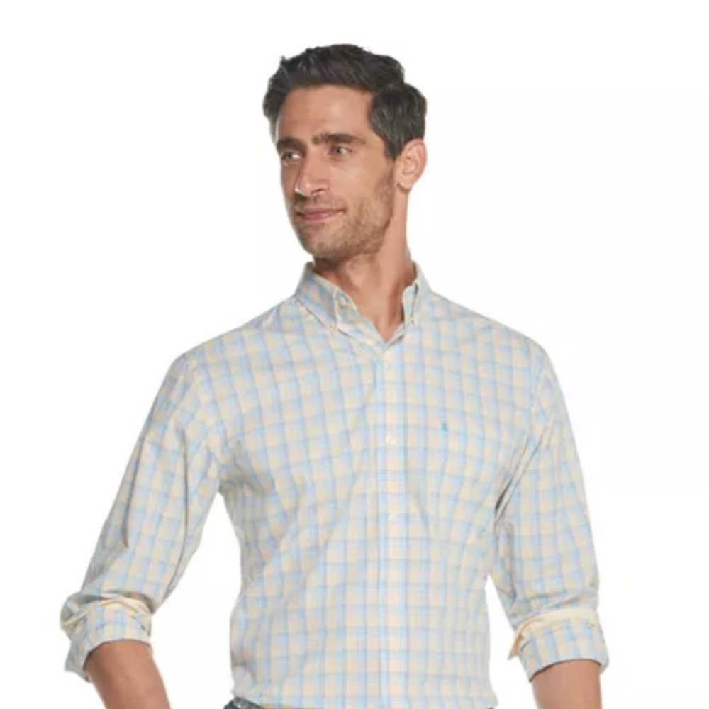 IZOD Premium Essentials Plaid Button-Down